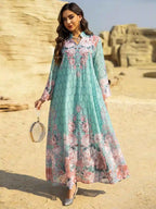 Eid Dress Embroidery Printed Caftan Kaftan Dress #25463