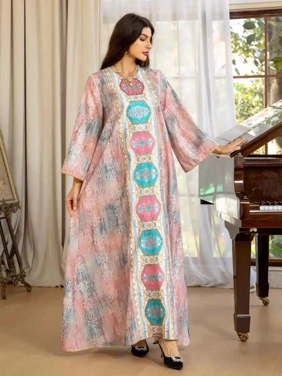 Eid Dress Embroidery Printed Caftan Kaftan Dress #25426