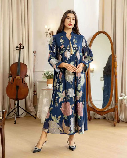 Eid Dress Embroidery Sequins Chiffon Kaftan Caftan Dress Outfit