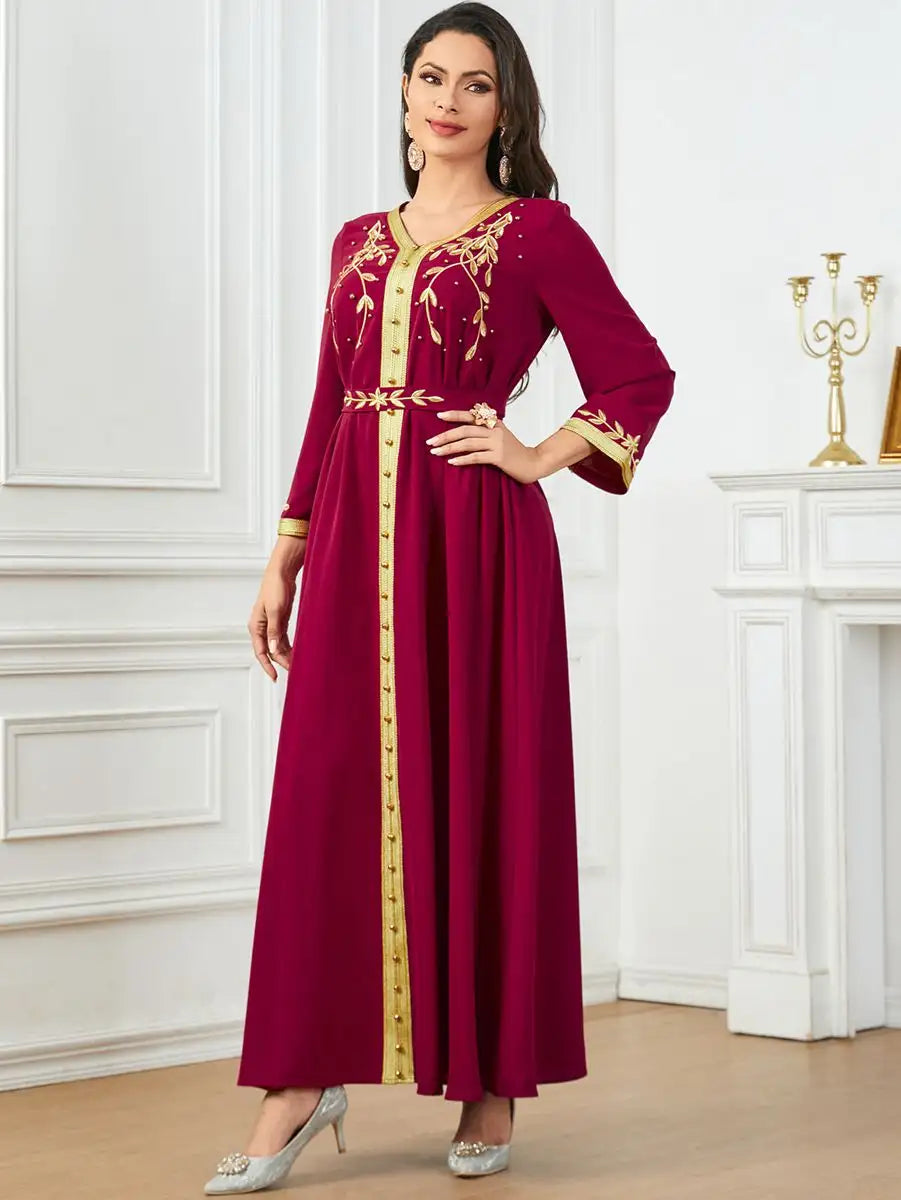 Beads Embroidery Eid Dress Caftan Kaftan Dress