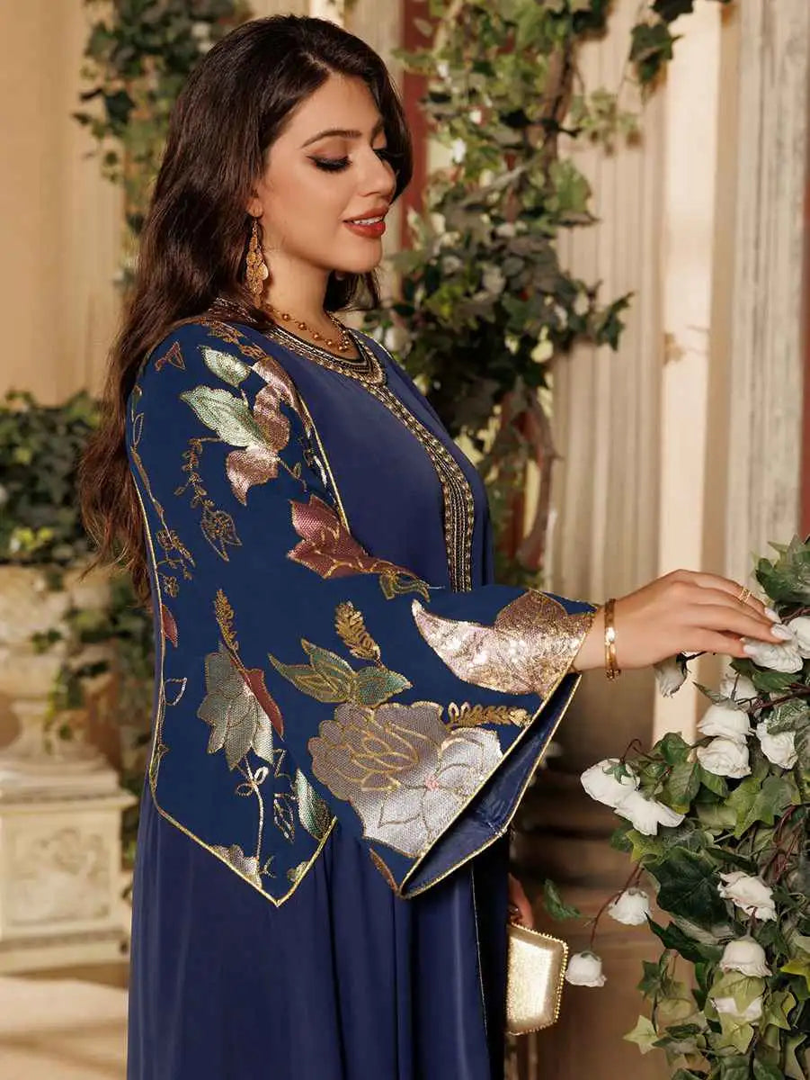 Sequins Embroidery Eid Caftan Kaftan Dress Jalabiya