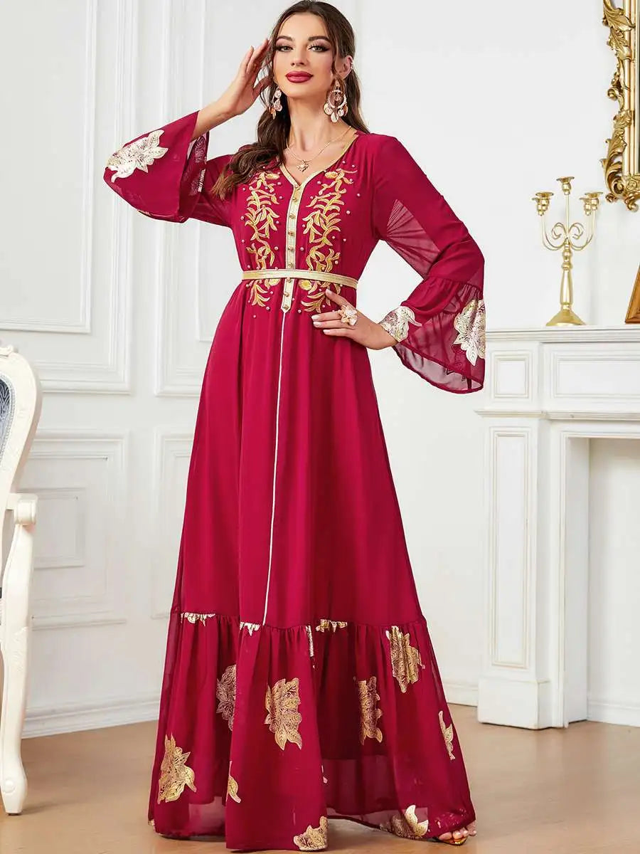 Eid Bronzing Embroidery Dress Caftan Kaftan Dress Jalabiya