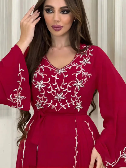 Embroidery Applique Eid Caftan Kaftan Dress