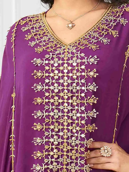 Embroidery Chiffon Eid Dress Muslim Women Caftan Kaftan Dress