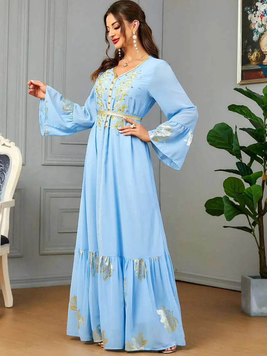 Eid Bronzing Embroidery Dress Caftan Kaftan Dress Jalabiya