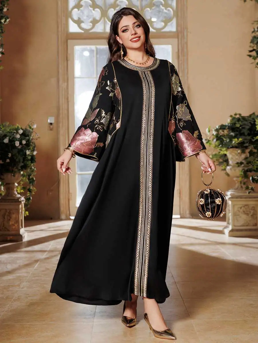 Sequins Embroidery Eid Caftan Kaftan Dress Jalabiya