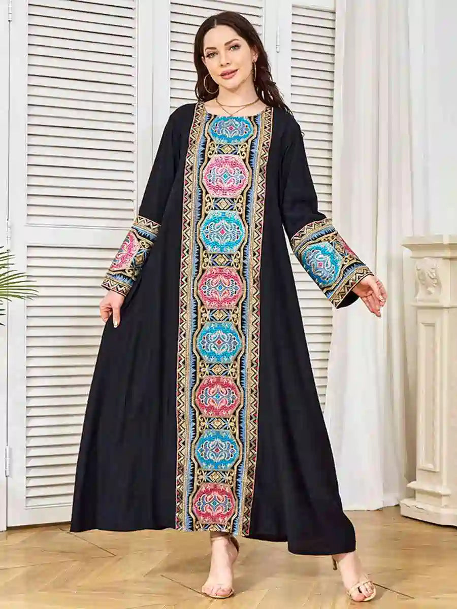 Eid Sequins Embroidery Caftan Kaftan Dress #25382