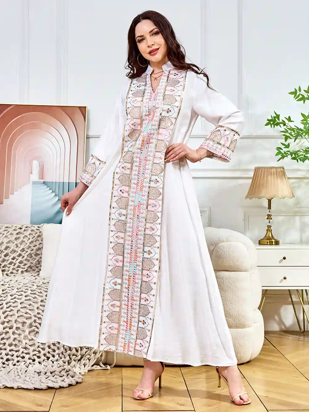 Sequins Eid Caftan Kaftan Dress #25395