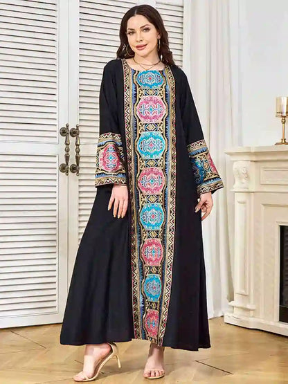 Eid Sequins Embroidery Caftan Kaftan Dress #25382