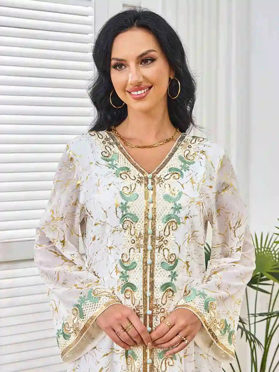 Eid Bronzing Caftan Kaftan Dress For Party And Wedding #25295