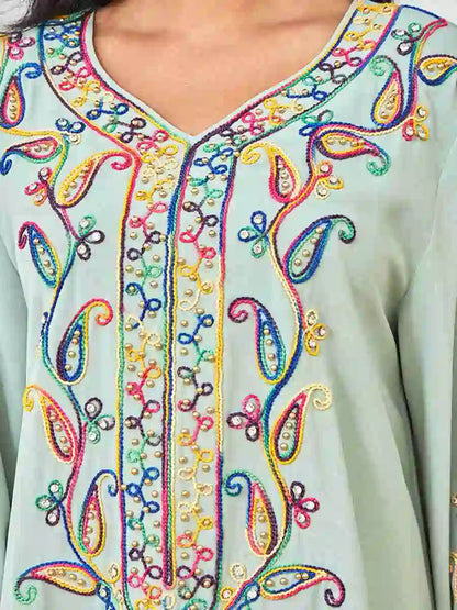 Eid Rope Embroidery Caftan Kaftan Dress For Wedding And Party #24329