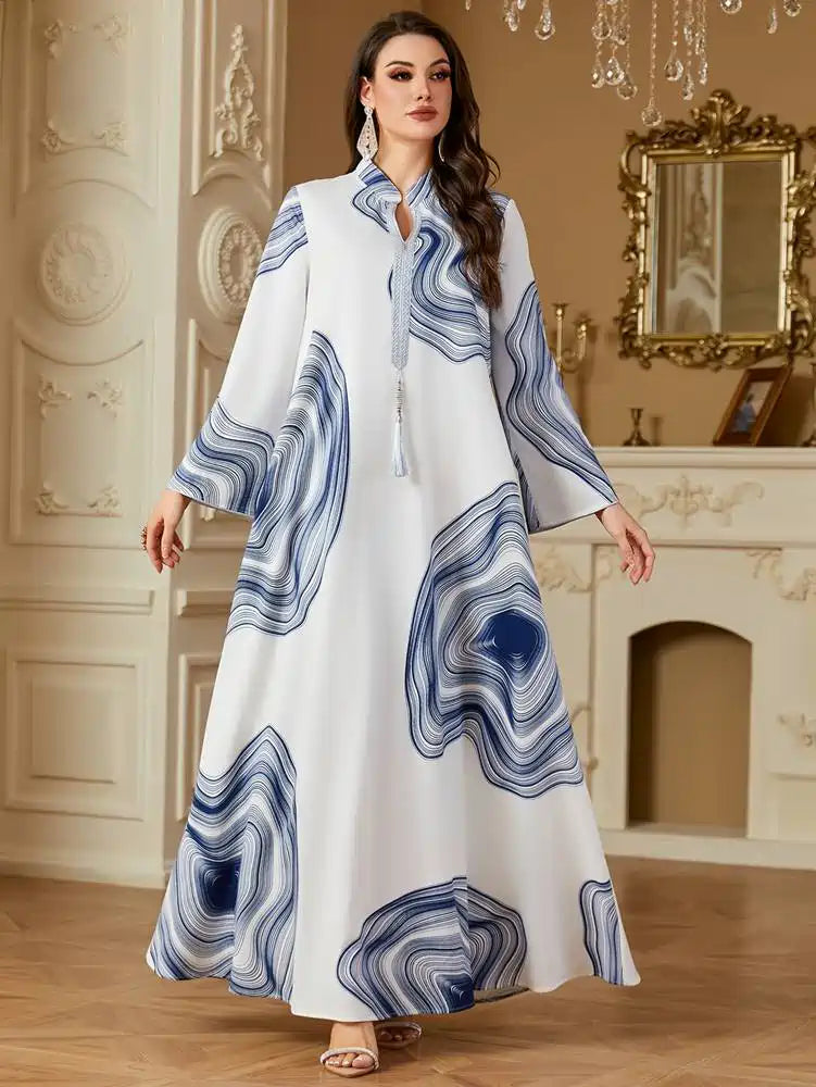 Eid Printed Caftan Kaftan Dress Jalabiya #254258