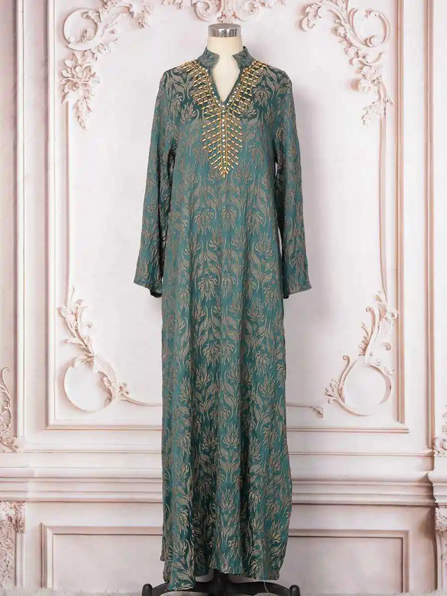 Hand Stitched Beads Eid Caftan Kaftan Dress #25258