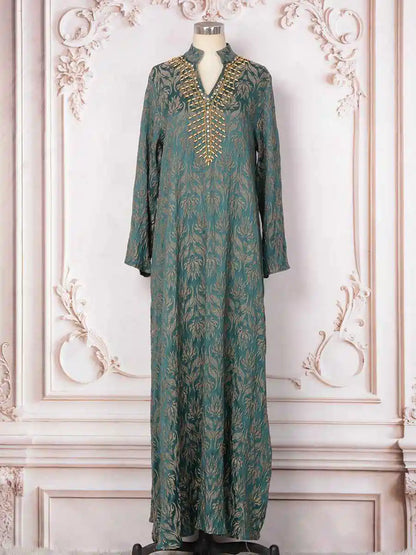 Eid Hand Stitched Beads Caftan Kaftan Dress #25258