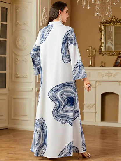 Eid Printed Caftan Kaftan Dress Jalabiya #254258