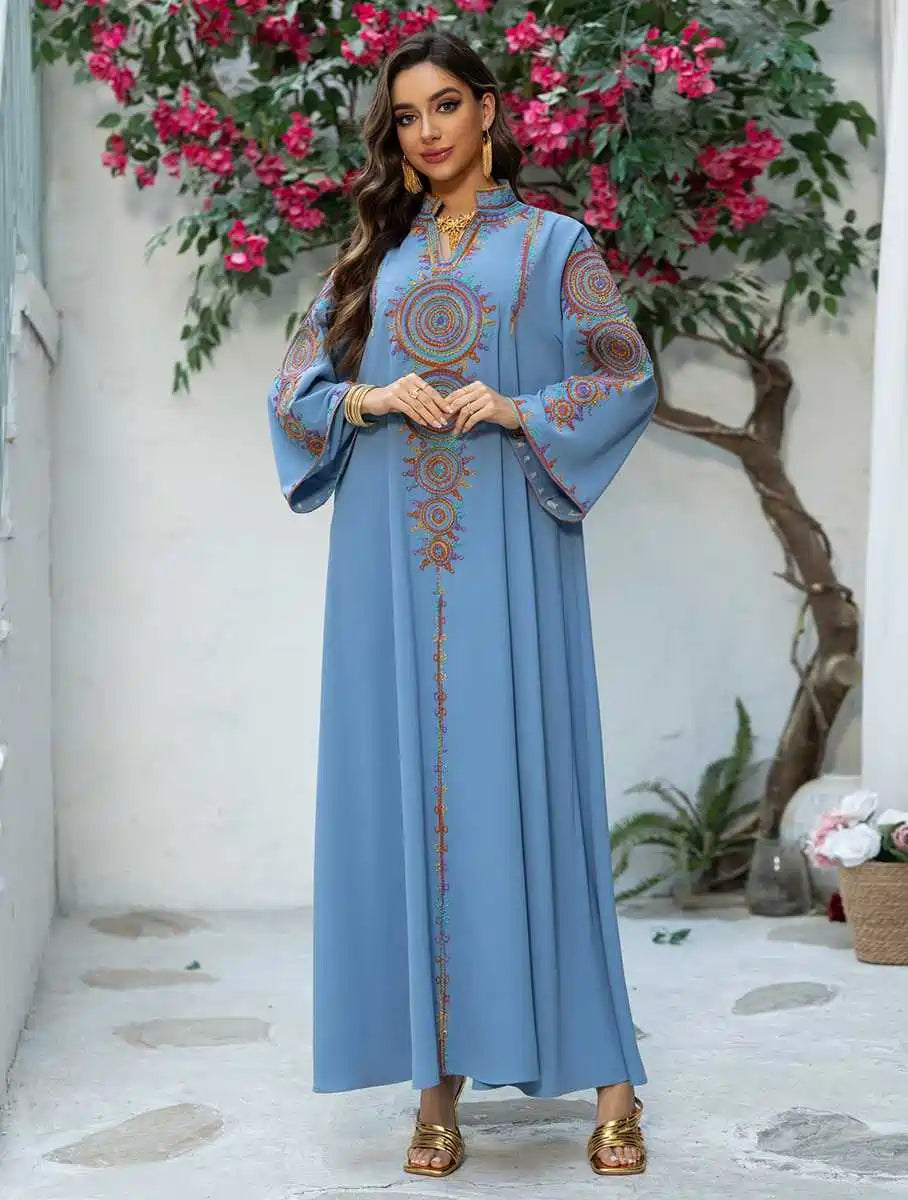 Embroidery Eid Jalabiya Caftan Kaftan Dress
