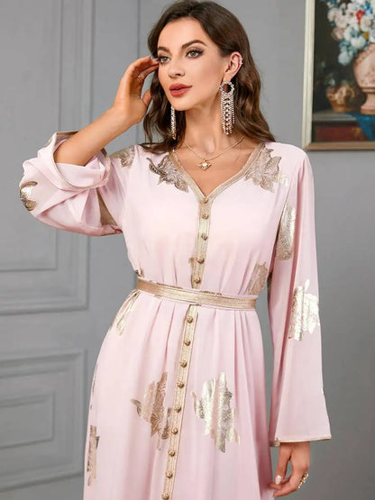 Eid Dress Middle East Arab Bronzing Chiffon Kaftan Dress Caftan