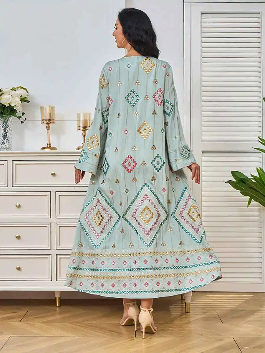 Sequins Embroidery Eid Caftan Kaftan Dress #24366