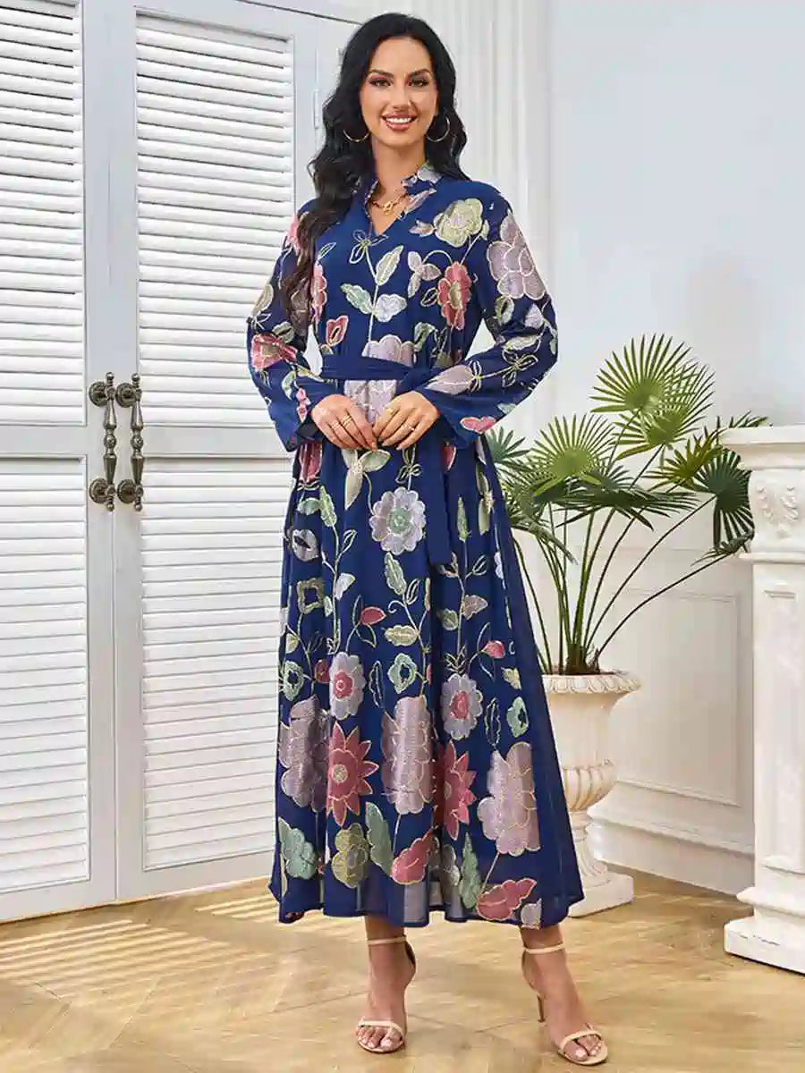 Embroidery Sequins Eid Caftan Kaftan Dress #25216