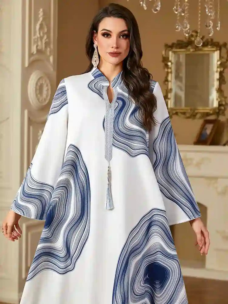 Eid Printed Caftan Kaftan Dress Jalabiya #254258