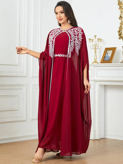 Eid 2 Pieces Set Embroidery Caftan Kaftan Dress #253922
