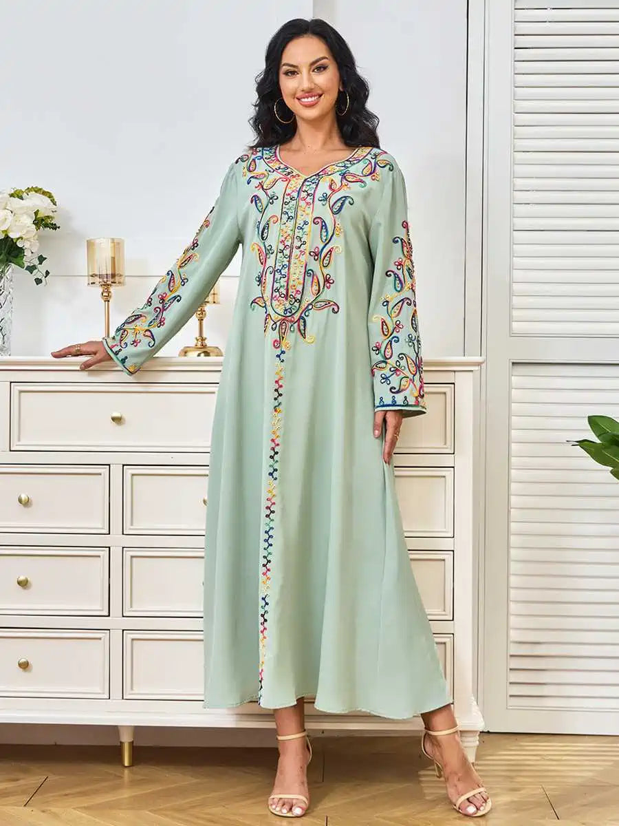 Eid Rope Embroidery Caftan Kaftan Dress For Wedding And Party #24329