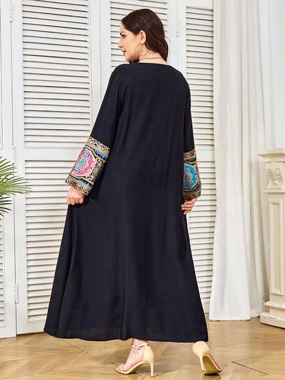 Eid Sequins Embroidery Caftan Kaftan Dress #25382