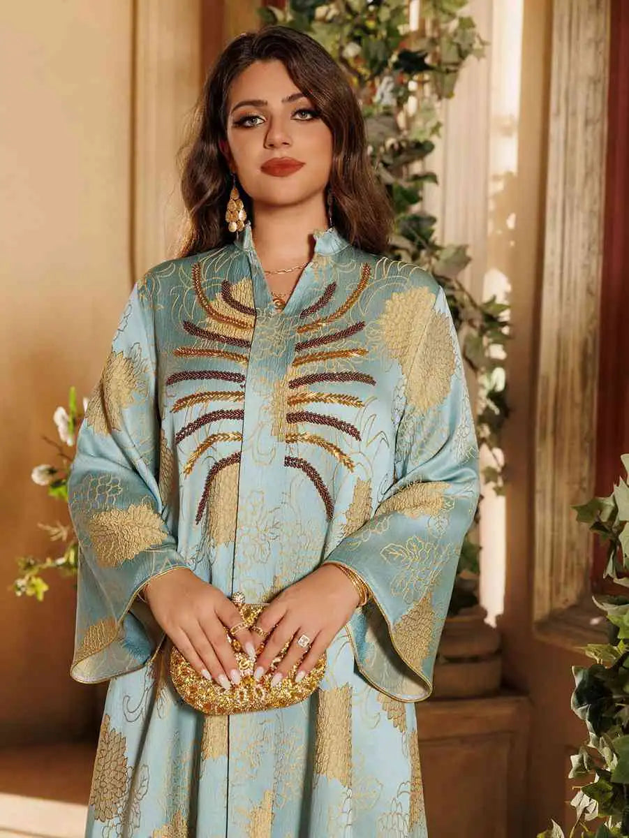 Jacquard Beads Eid Caftan Kaftan Dress