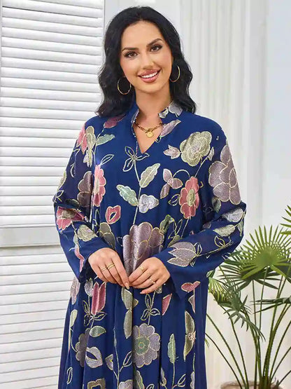 Embroidery Sequins Eid Caftan Kaftan Dress #25216