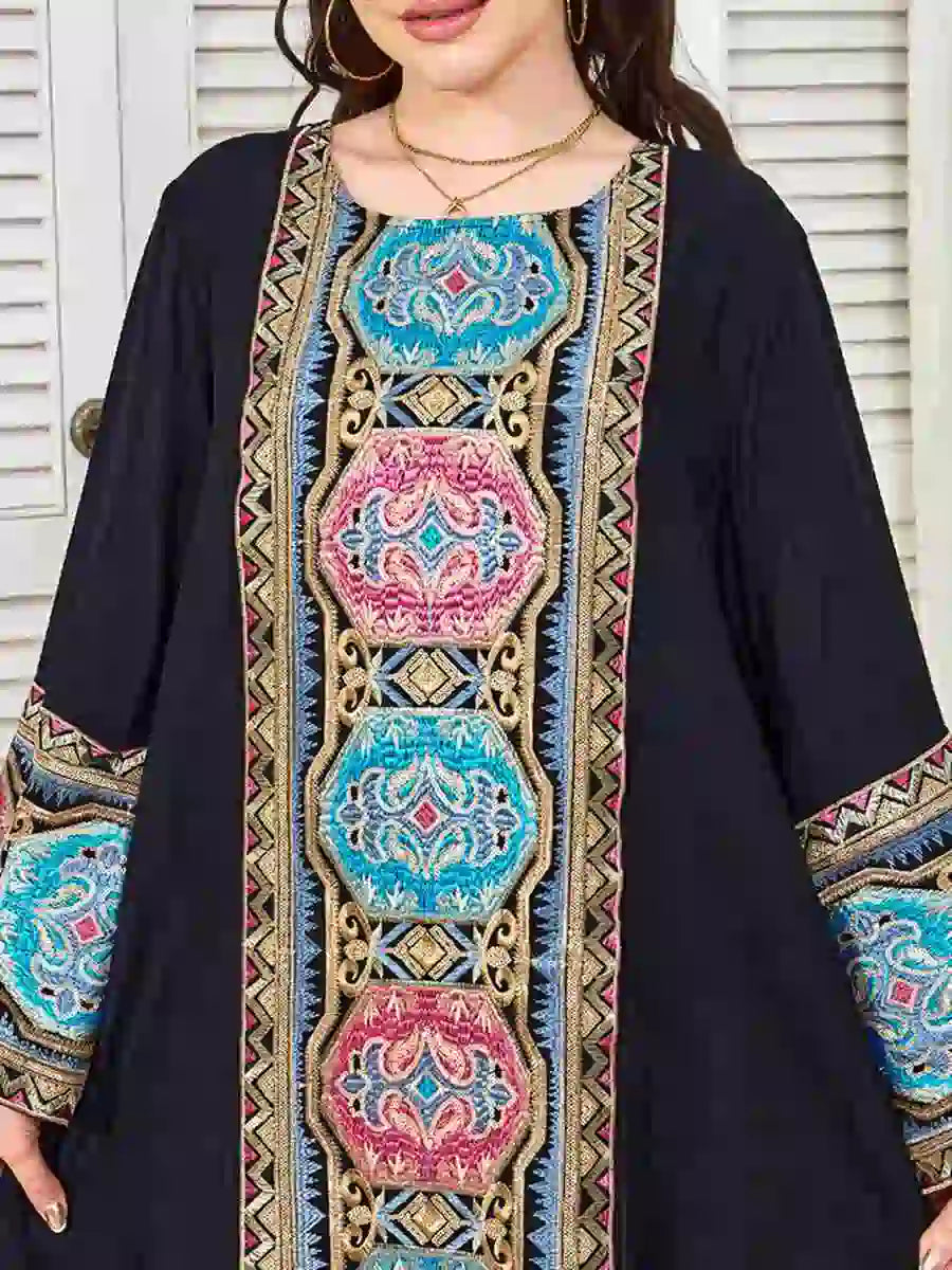 Eid Sequins Embroidery Caftan Kaftan Dress #25382