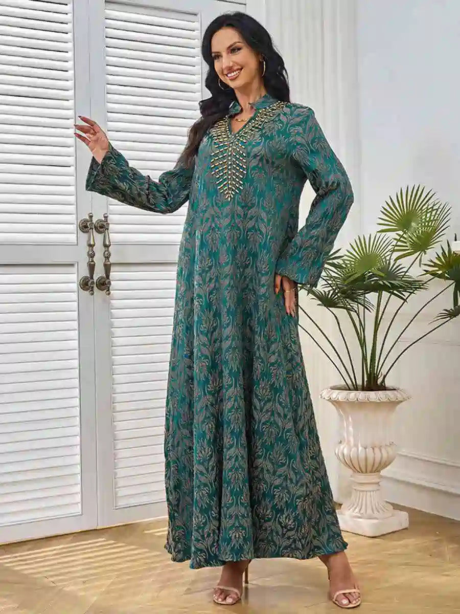 Eid Hand Stitched Beads Caftan Kaftan Dress #25258