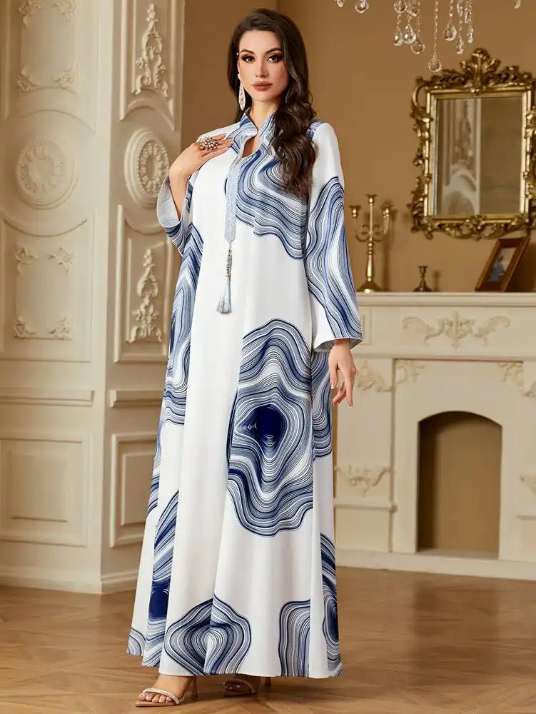 Eid Printed Caftan Kaftan Dress Jalabiya #254258