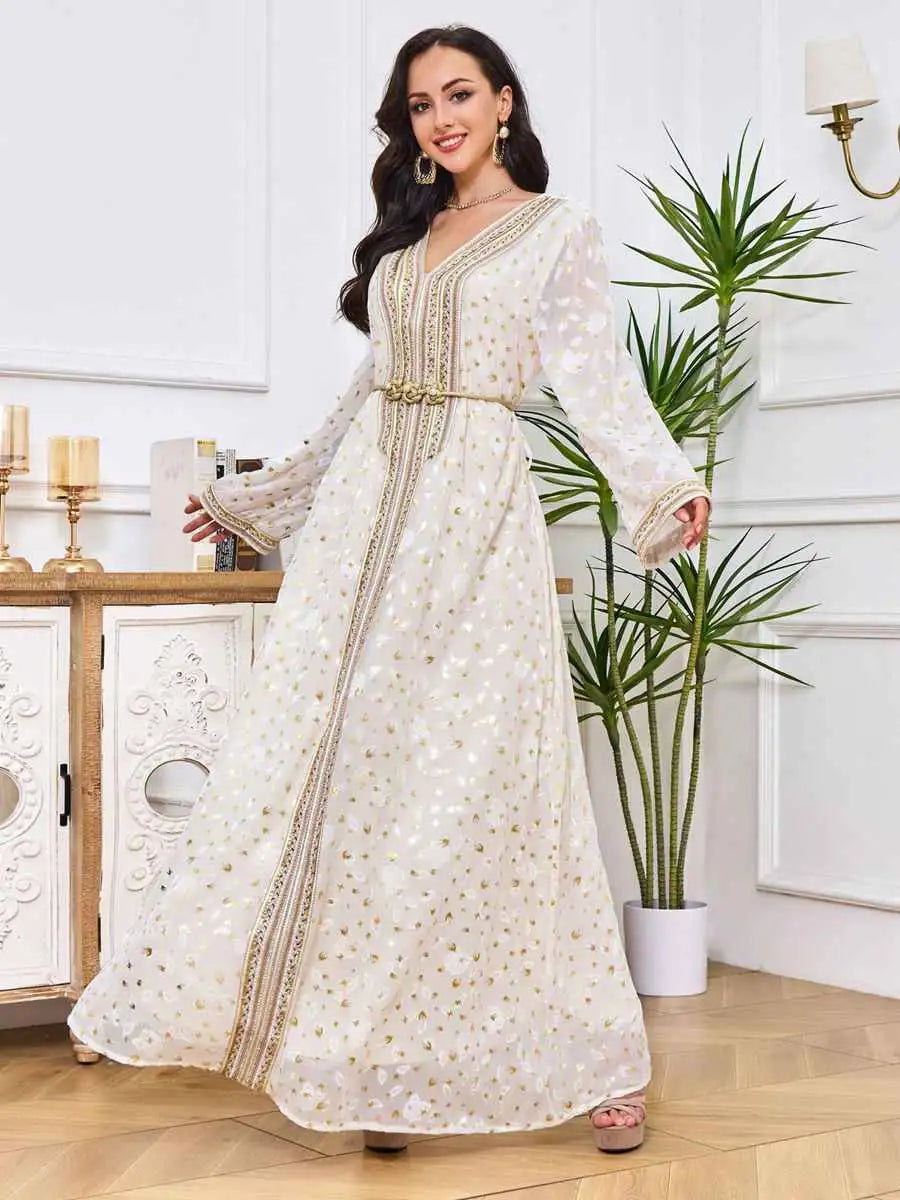 Eid Dress Bronzing Moroccan Muslim Women Caftan Kaftan Dress