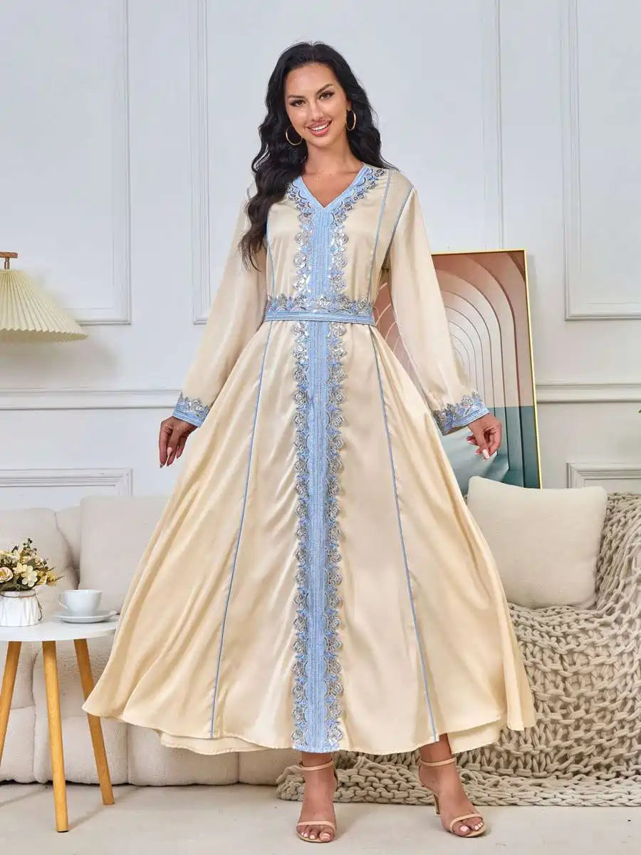 Eid Dress Embroidery Sequins Caftan Kaftan Dress For Party And Wedding #25163