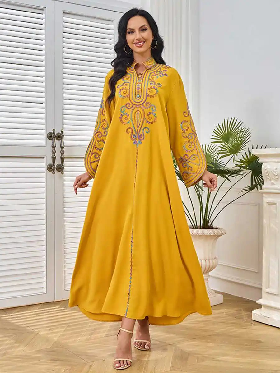 Rope Embroidery Eid Caftan Kaftan Dress #25228