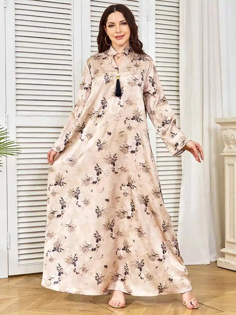 Embroidery Tassel Hotfix Rhinestones Eid Caftan Kaftan Dress #25375