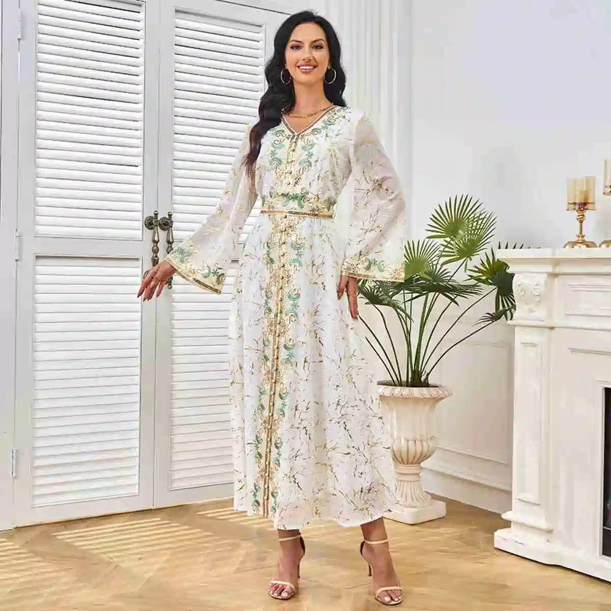 Eid Bronzing Caftan Kaftan Dress For Party And Wedding #25295