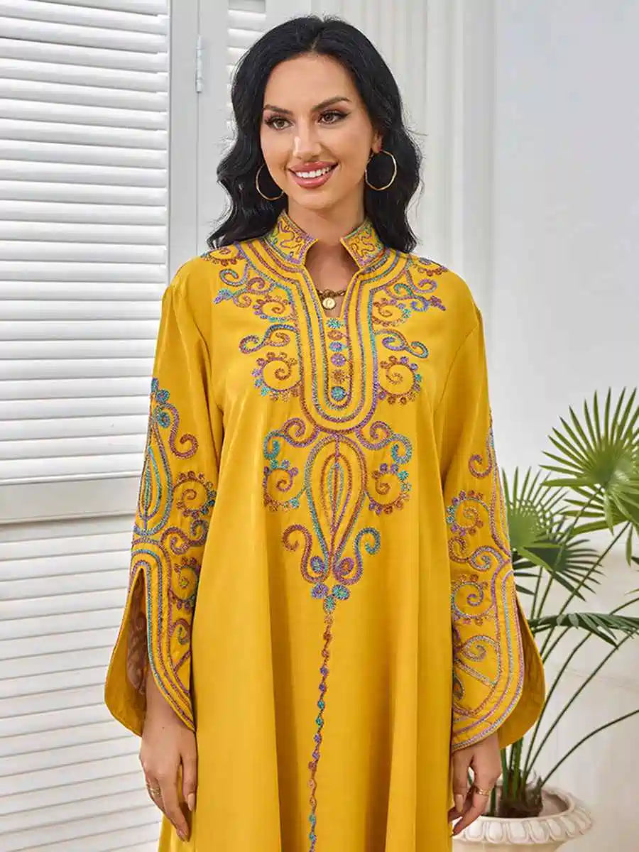 Rope Embroidery Eid Caftan Kaftan Dress #25228