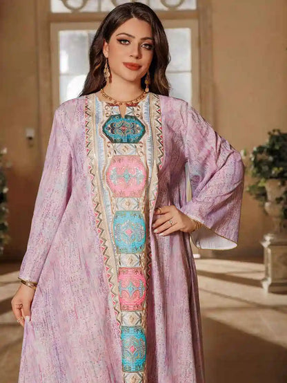 Eid Dress Embroidery Printed Caftan Kaftan Dress #25426