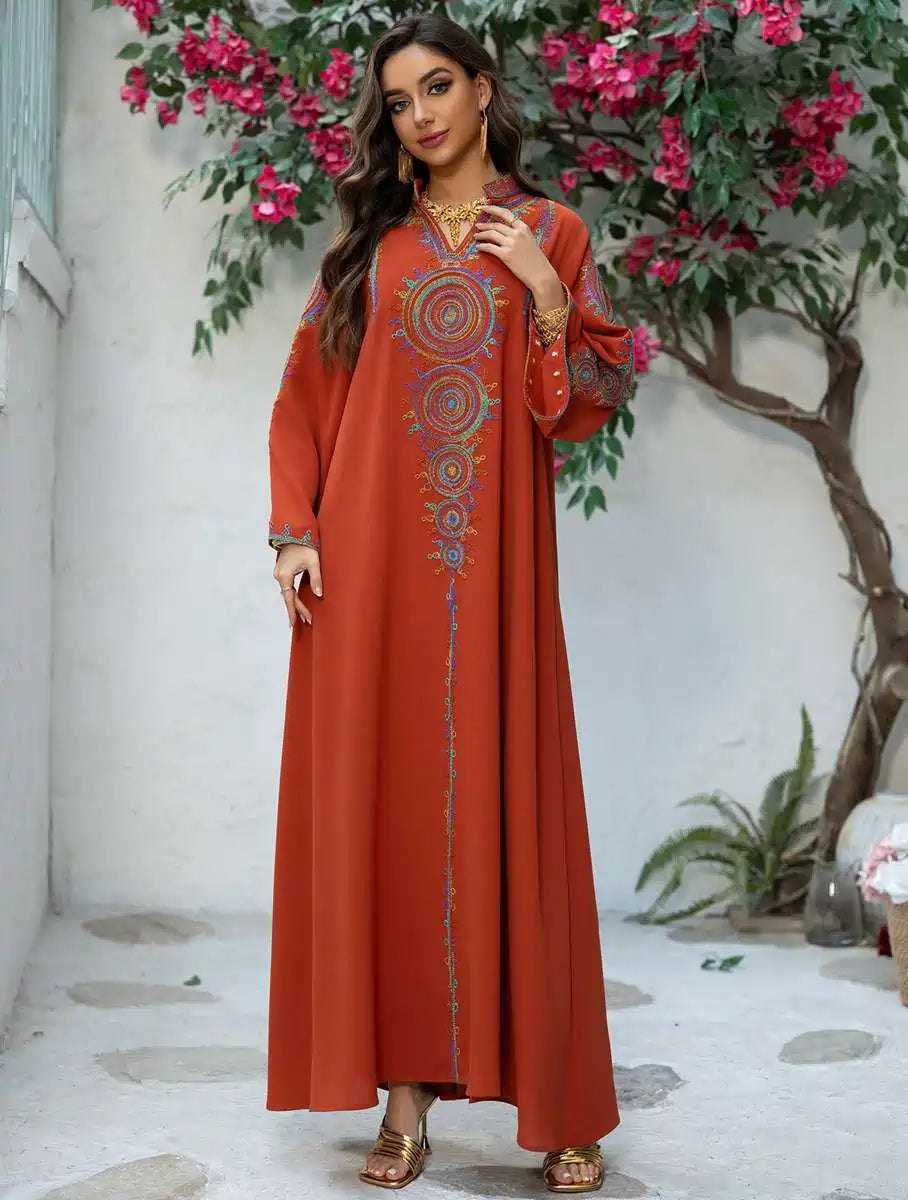 Embroidery Eid Jalabiya Caftan Kaftan Dress