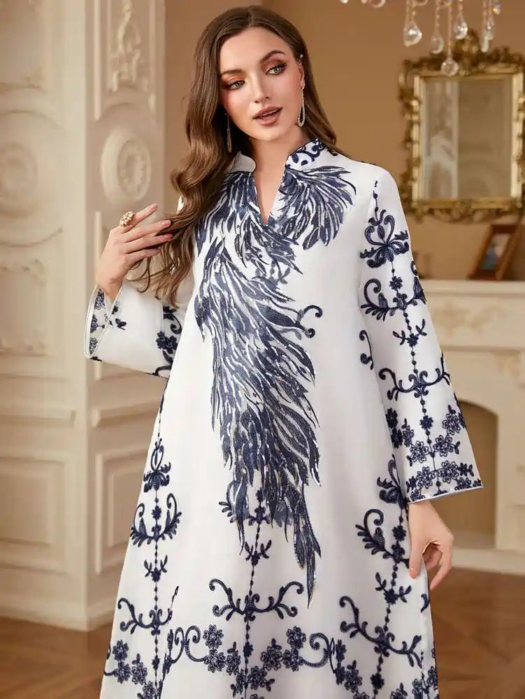 Eid Embroidery Caftan Kaftan Dress Jalabiya #254274