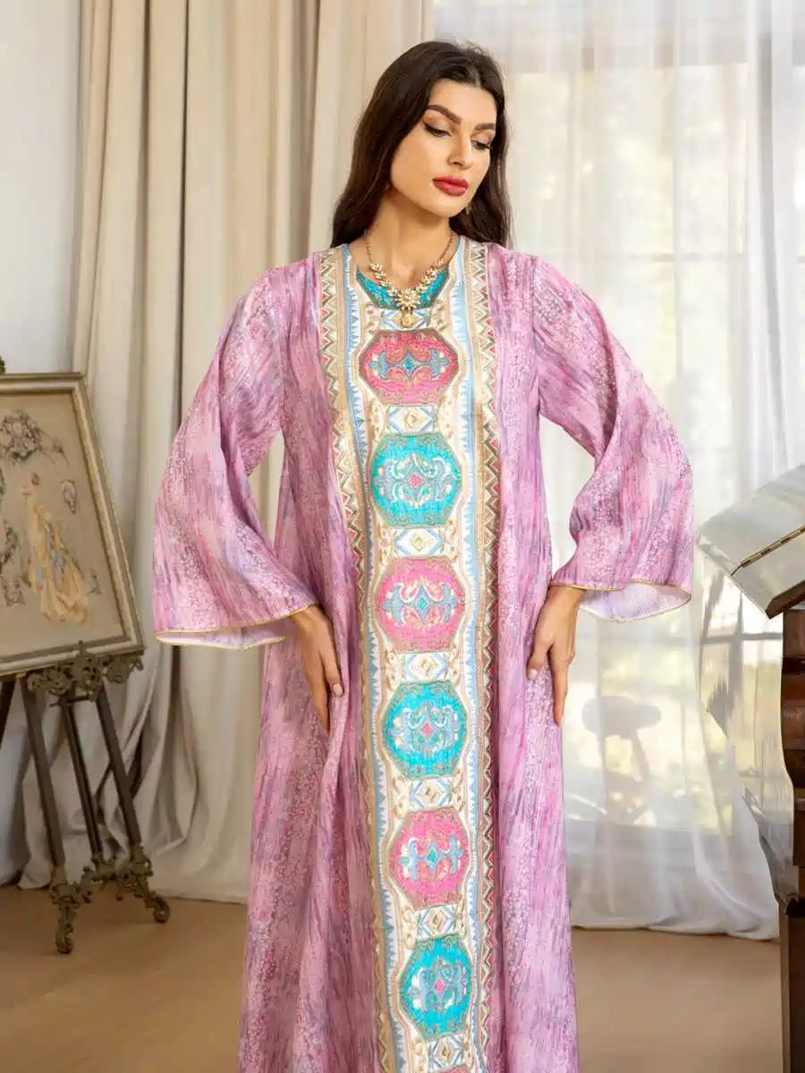 Eid Dress Embroidery Printed Caftan Kaftan Dress #25426