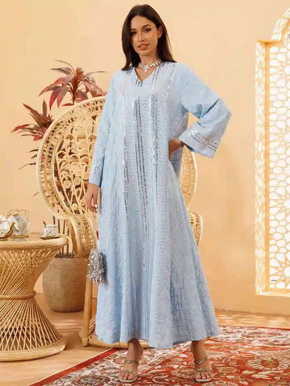 Sequins Embroidery Eid Caftan Kaftan Dress #25418