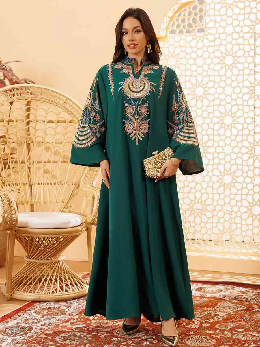 Rope Embroidery Eid Jalabiya Caftan Kaftan Dress