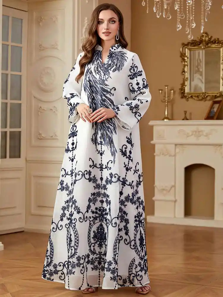 Eid Embroidery Caftan Kaftan Dress Jalabiya #254274