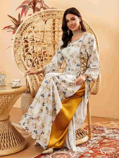 Eid Dress Floral Printed Caftan Kaftan Dress #25441