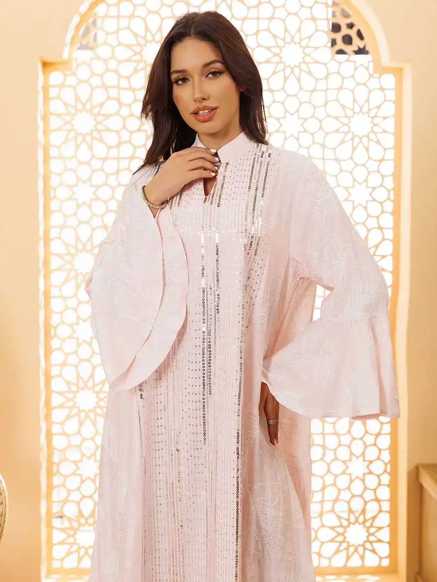 Eid Sequins Embroidery Caftan Kaftan Dress #25419