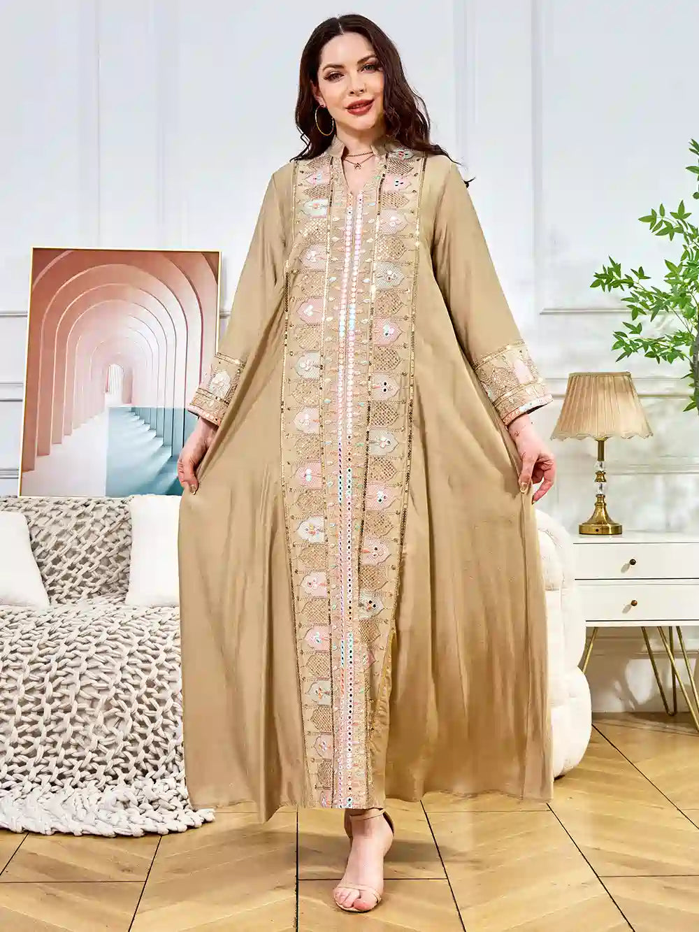 Sequins Eid Caftan Kaftan Dress #25395