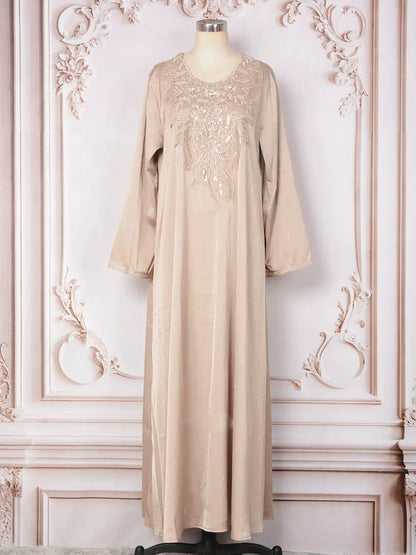 Eid Hotfix Rhinestones Cafan Kaftan Dress #25045