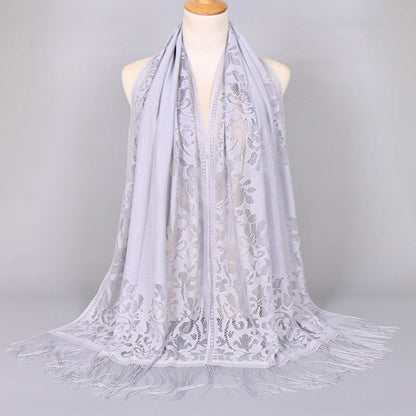 Muslim Women Lace Hollow Tassel Hijab Scarf #26VS068